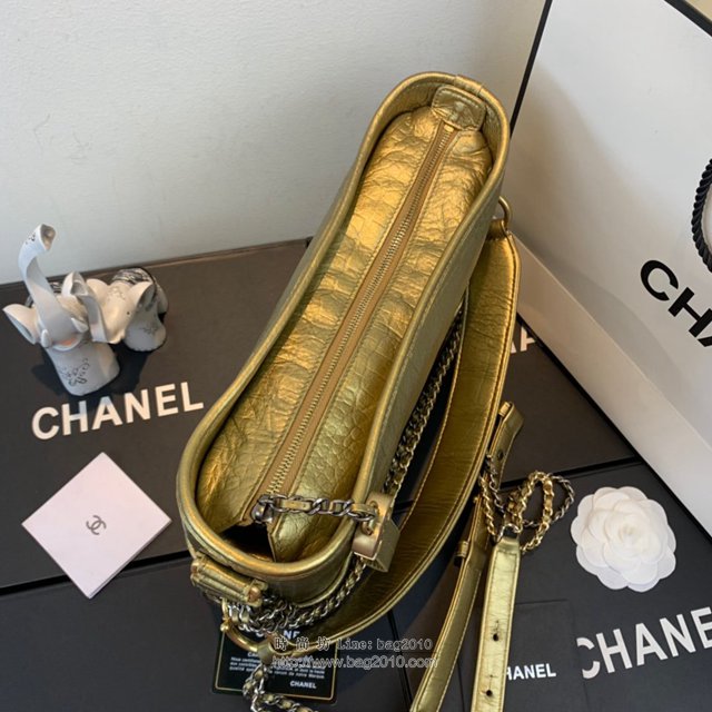 Chanel女包 91810 2019新款 Chanel Gabrielle鱷魚流浪包 皮裹鏈條 香奈爾肩背包 香奈兒流浪包  djc2623